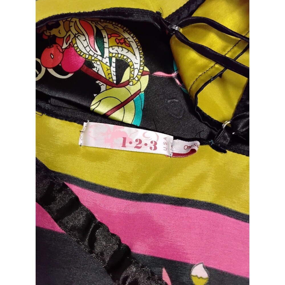 123 Coachella Paisley Festival Y2K Fairy Strapless Handkerchief Hem Dress One Si - Picture 7 of 8